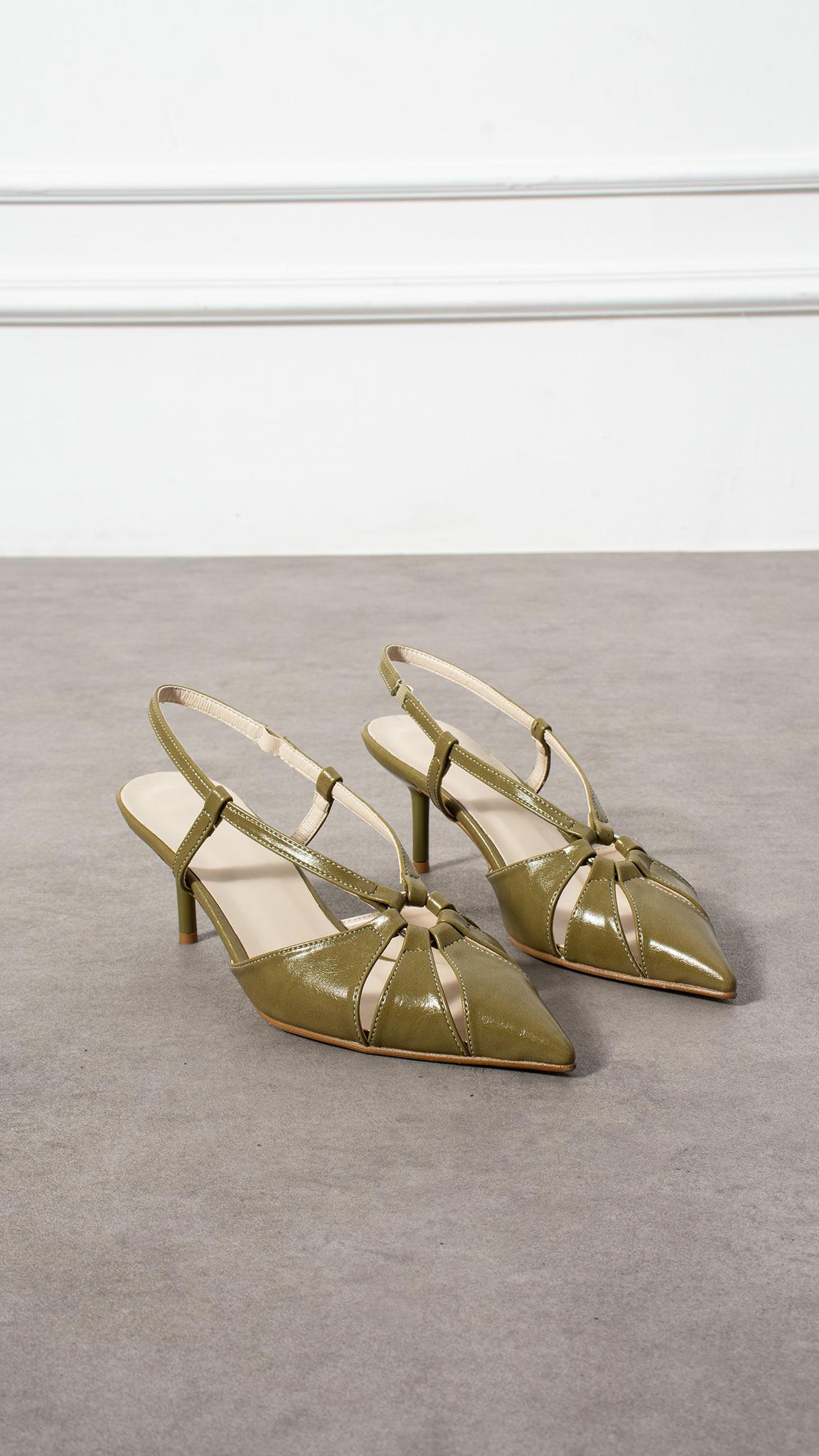Forbes Yeşil Stiletto Sandalet