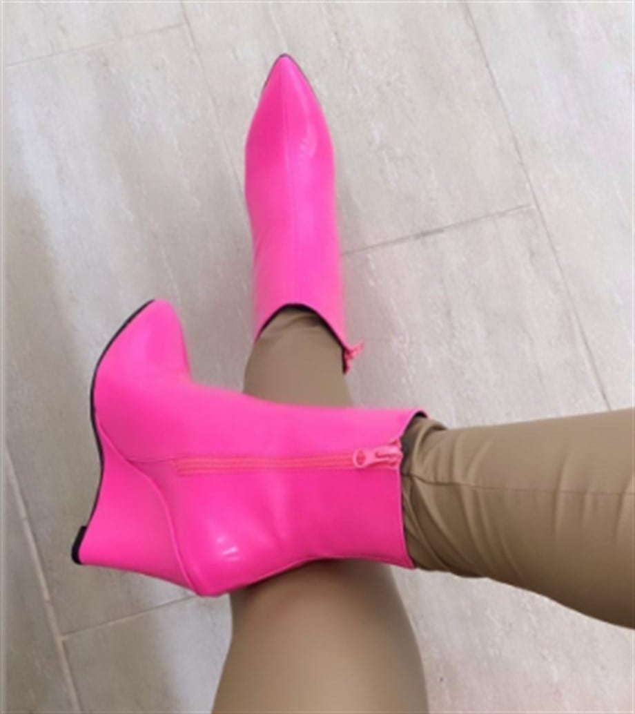 TORİ Pembe Rugan Dolgu Topuk Bot