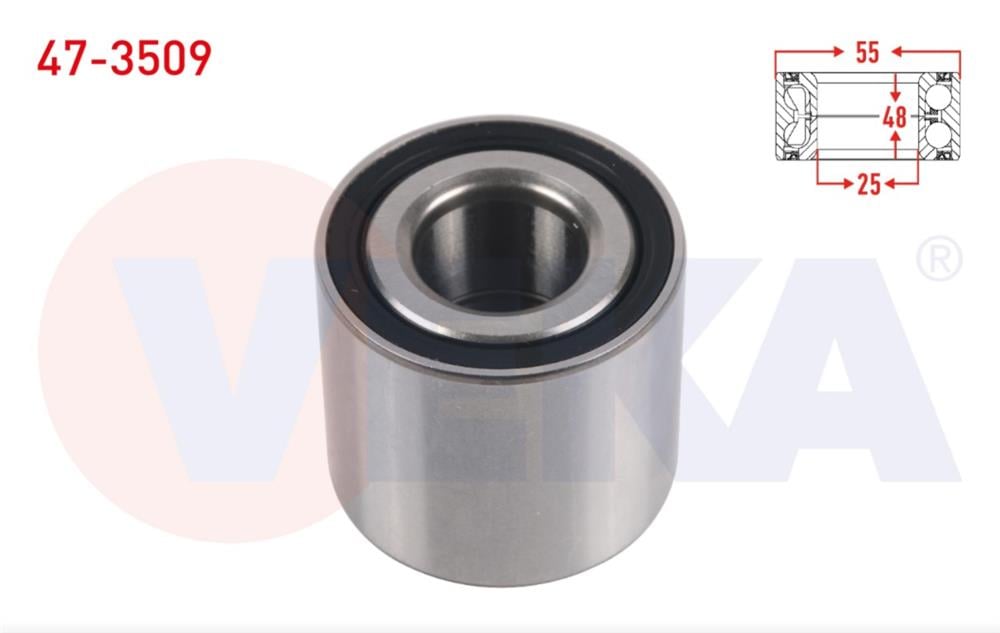 ARKA TEKERLEK RULMANI SOL-SAG 25X55X48 RENAULT  MEGANE II  1.6 16v 2002-2008 