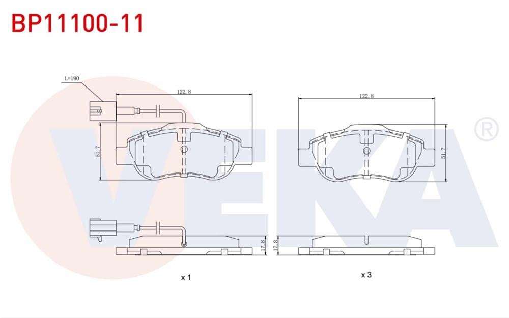 FREN BALATA ON FISLI FIAT FIORINO 1.3 MJT 2007- 