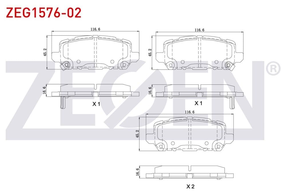 HONDA GRV 16=> ARKA FREN BALATASI I-DTEC MOTOR (ZEGEN)