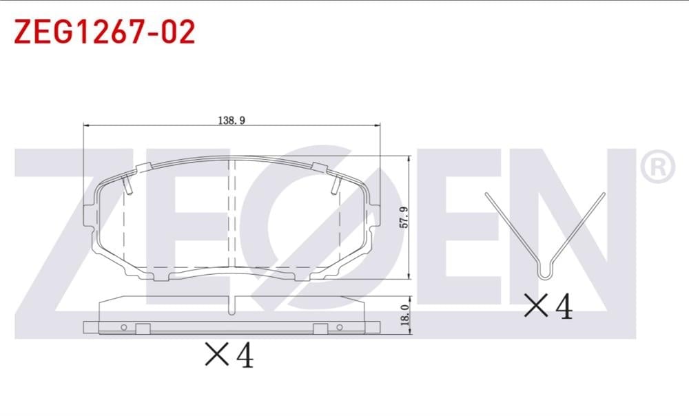 MITSUBISHI L-200 19=> ÖN FREN BALATASI (ZEGEN)