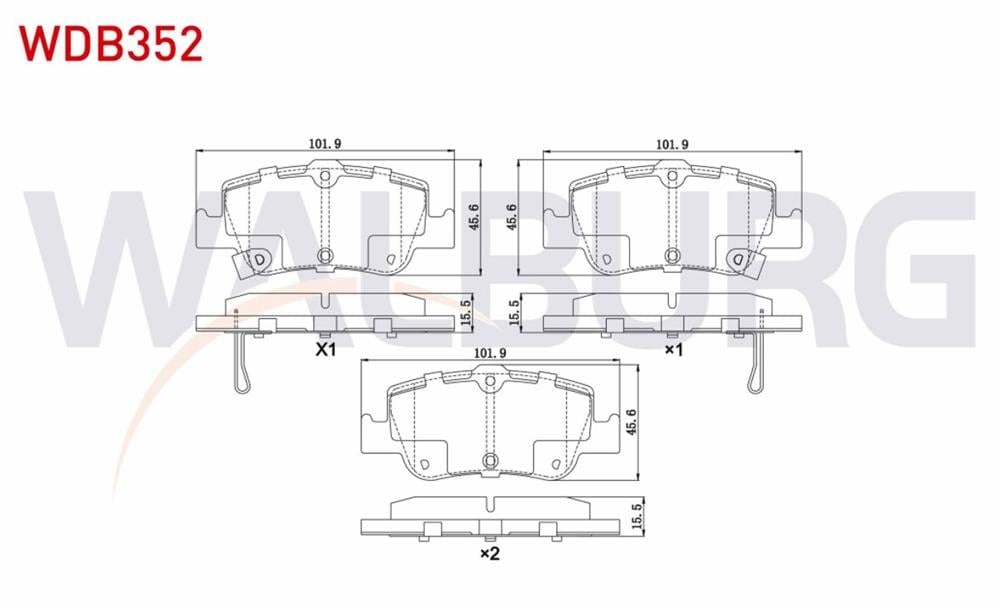 TOYOTA AURİS 08- ARKA FREN BALATA DİZEL (WALBURG)