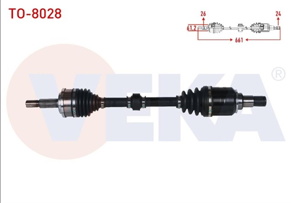 TOYOTA CHR 16=> AKS KOMPLE SOL 1,8 HYBRİD 661MM (VEKA)