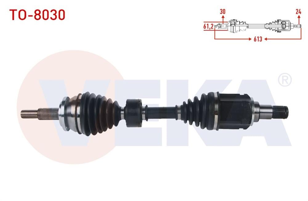 TOYOTA VERSO 09=> AKS KOMPLE SOL 2,0 D-4D 613MM MANUEL (VEKA)