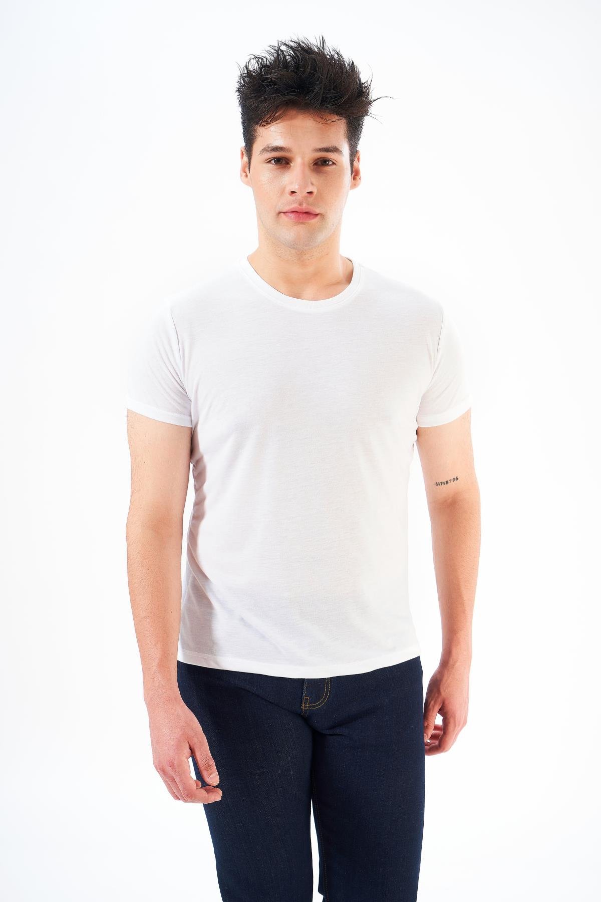 FINGER PRINTErkek Organik Kumaş Basic T-shirt