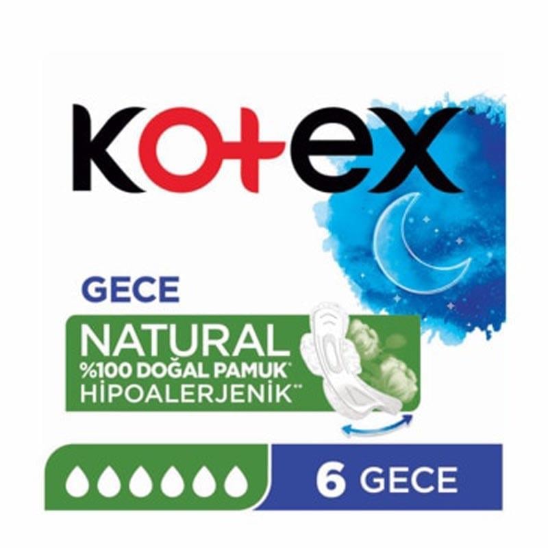 KOTEX GECE NATURAL GECE 6LI