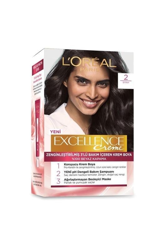 LOREAL EXCELLENCE 2 NUMARA SİYAH SAÇ BOYASI 192 ML