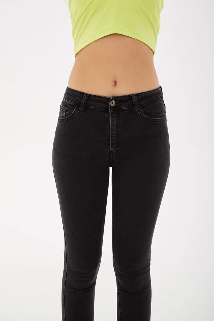 FASHION FRIENDS Kadın Skinny Fit Dar Paça Düşük Bel Jean Pantolon 24y0565k1