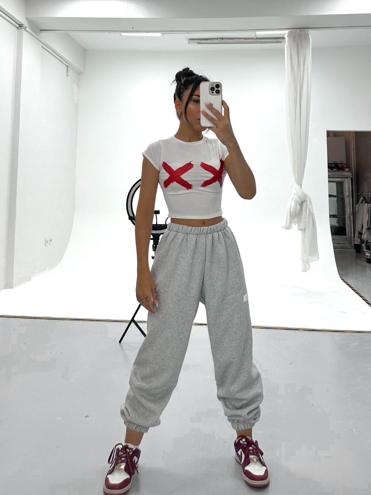 Özel Tasarım Basic X Crop Tshirt