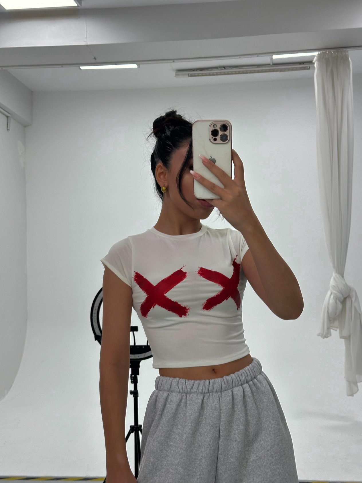 Özel Tasarım Basic X Crop Tshirt