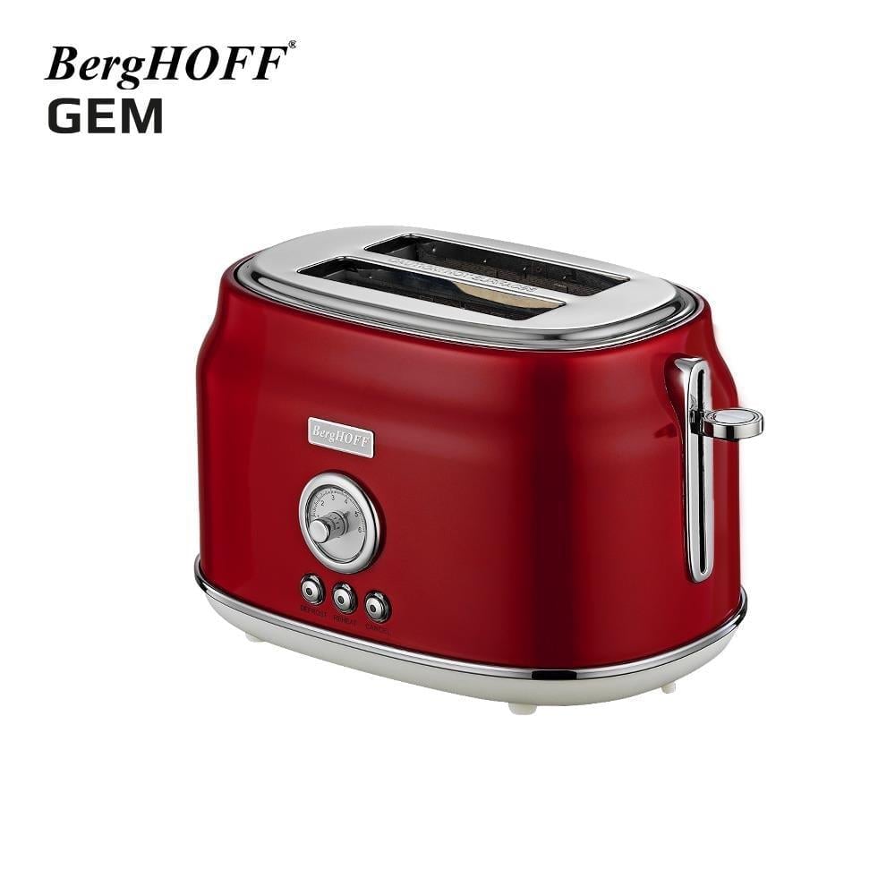 BerghoffBergHOFF GEM RETRO 1.7 Litre Kırmızı Yuvarlak Su Isıtıcısı & Kırmızı İki Dilim Ekmek Kızartma Makinesi79500207950040