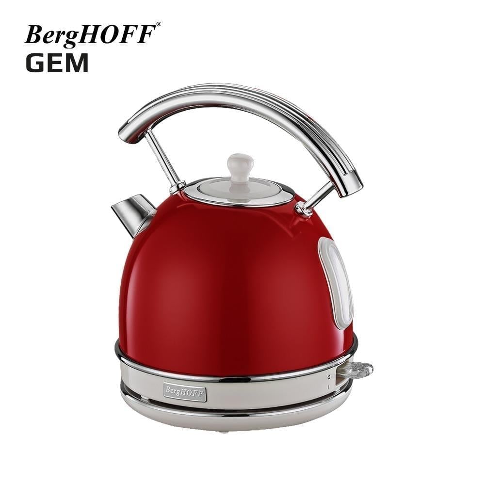 BerghoffBergHOFF GEM RETRO 1.7 Litre Kırmızı Yuvarlak Su Isıtıcısı & Kırmızı İki Dilim Ekmek Kızartma Makinesi79500207950040