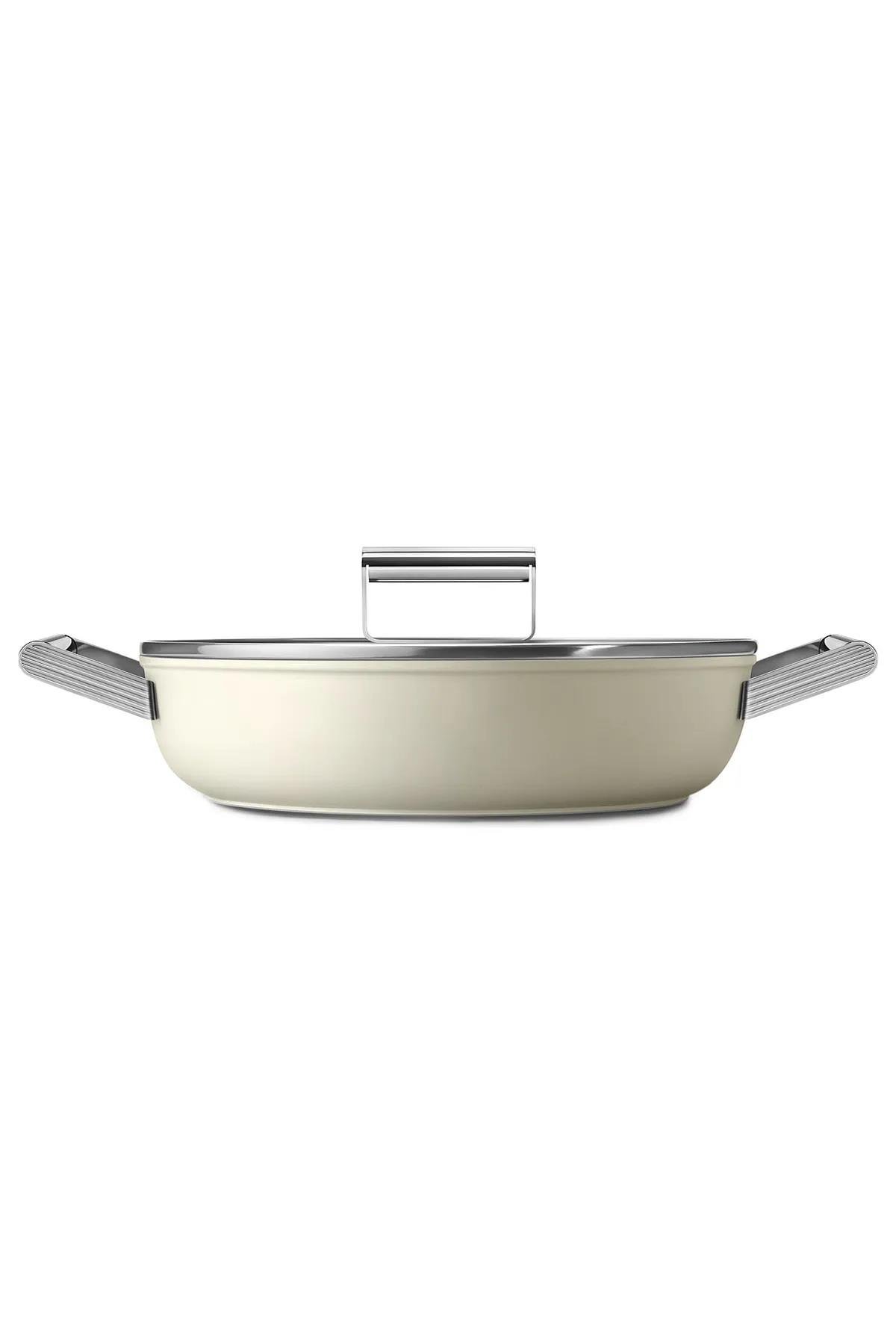SMEGCookware 50'S Style GRANDE Krem 6'lı Tencere&Tava Seti CKWGRNDCKWGRNDCRM02