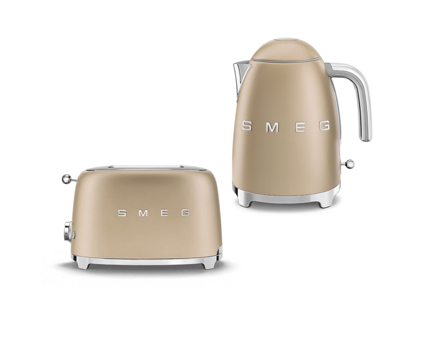 SMEGSu Isıtıcılar 50's Style Ve  2x1 Ekmek Kızartma Makinesi Mat Gold KLF03-TSF01CHMEUKLF03TSF01CHMEU