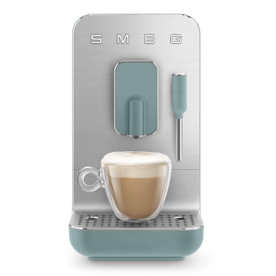 SMEGSüt köpürtme özellikli Espresso Otomatik Kahve Makinesi Zümrüt yeşili 50'ler Stili EstetiğiBCC02EGMEU