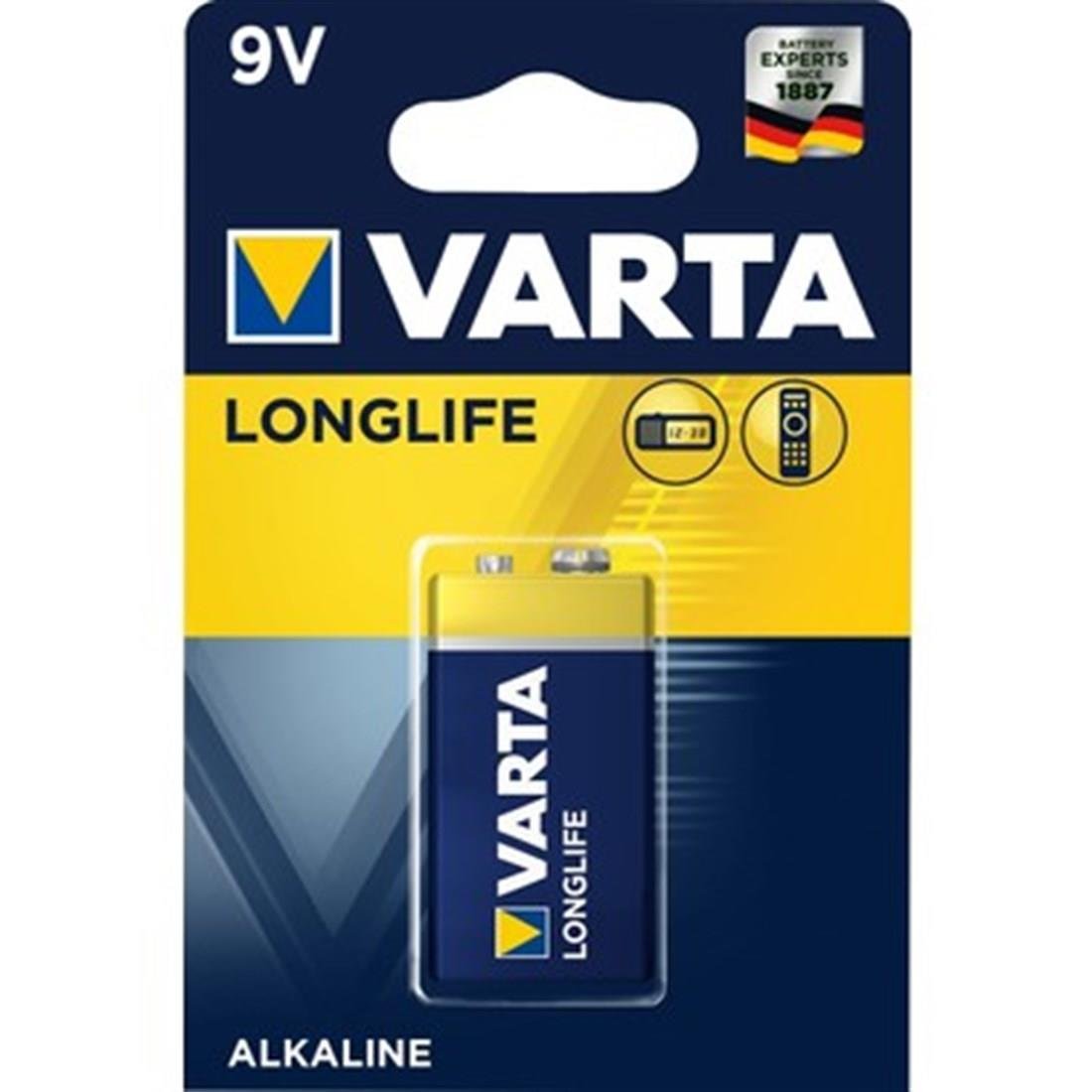 PİLLERVARTA007.02.0079VARTA LONGLİFE ALKALİNE PİL 9 VVARTA LONGLİFE ALKALİNE PİL 9 V