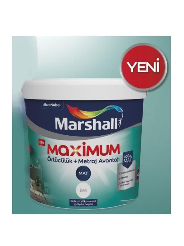 İÇ CEPHE BOYALARIMarshall013.03.0114MARSHALL MAXİMUM MAT BW BAZ 2,5 LTMARSHALL MAXİMUM MAT BW BAZ 2,5 LT