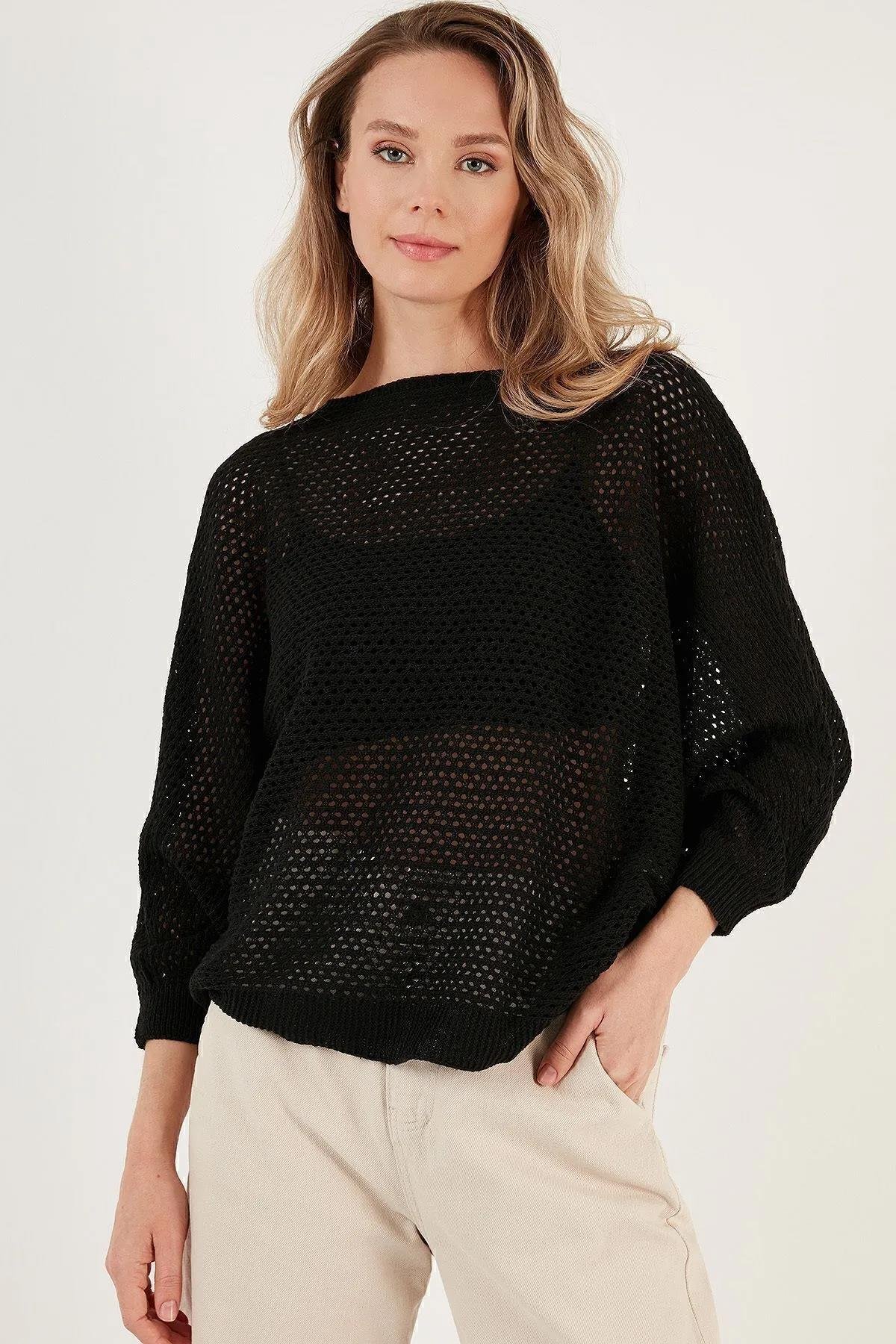 Ajurlu Kazak Siyah | Fashion Friends
