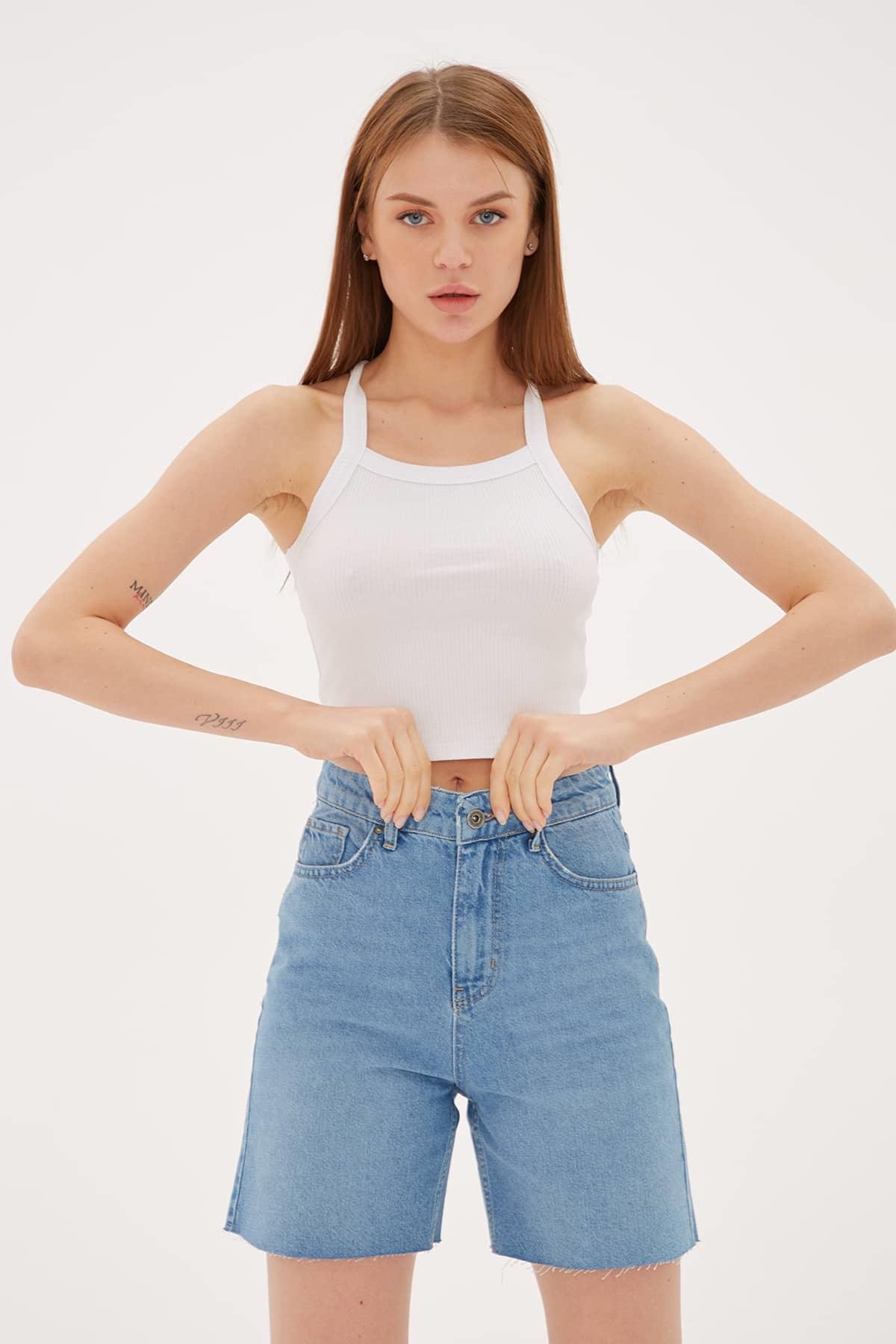 Askılı Crop Atlet Ekru / Ecru | Fashion Friends