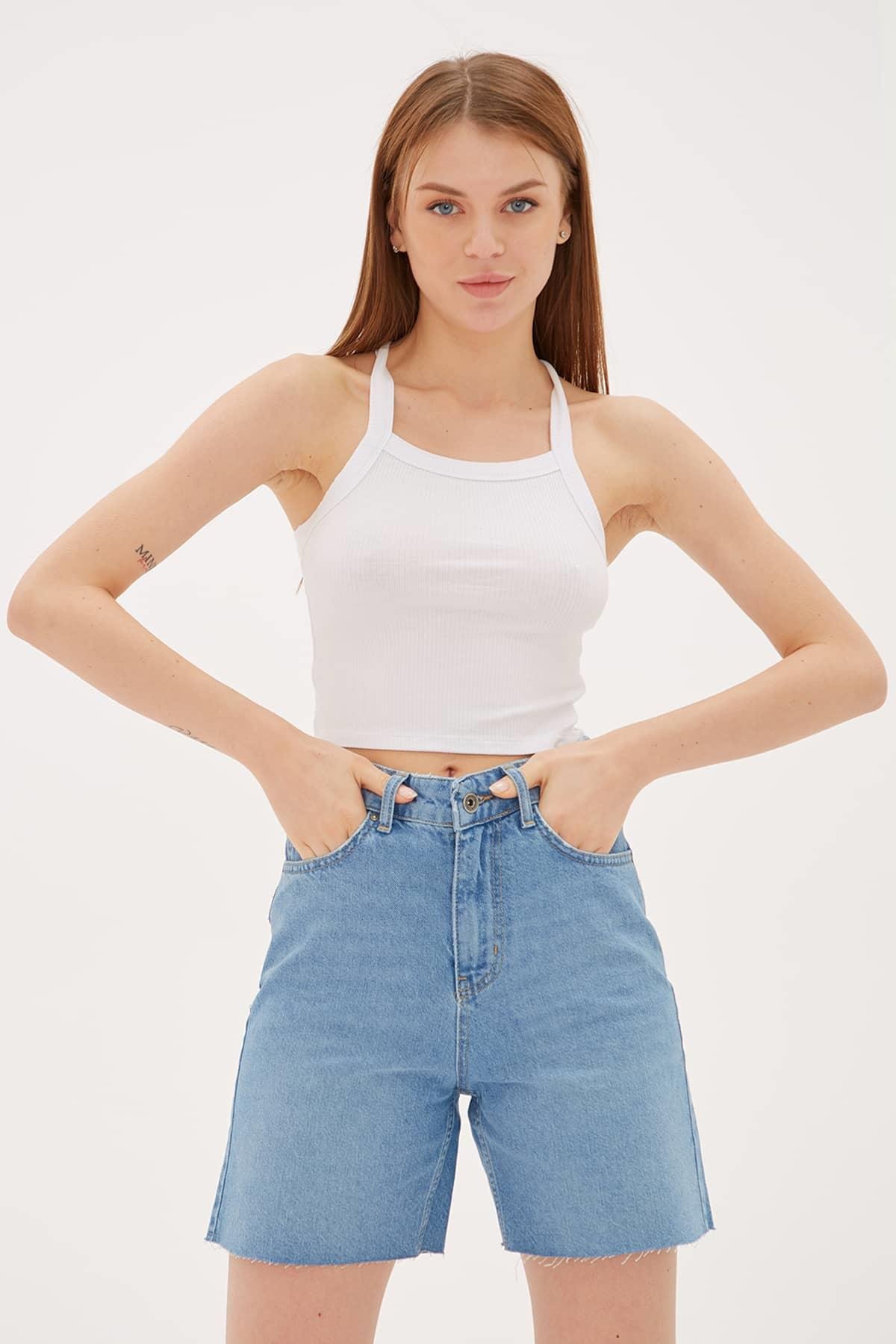 Askılı Crop Atlet Ekru / Ecru | Fashion Friends