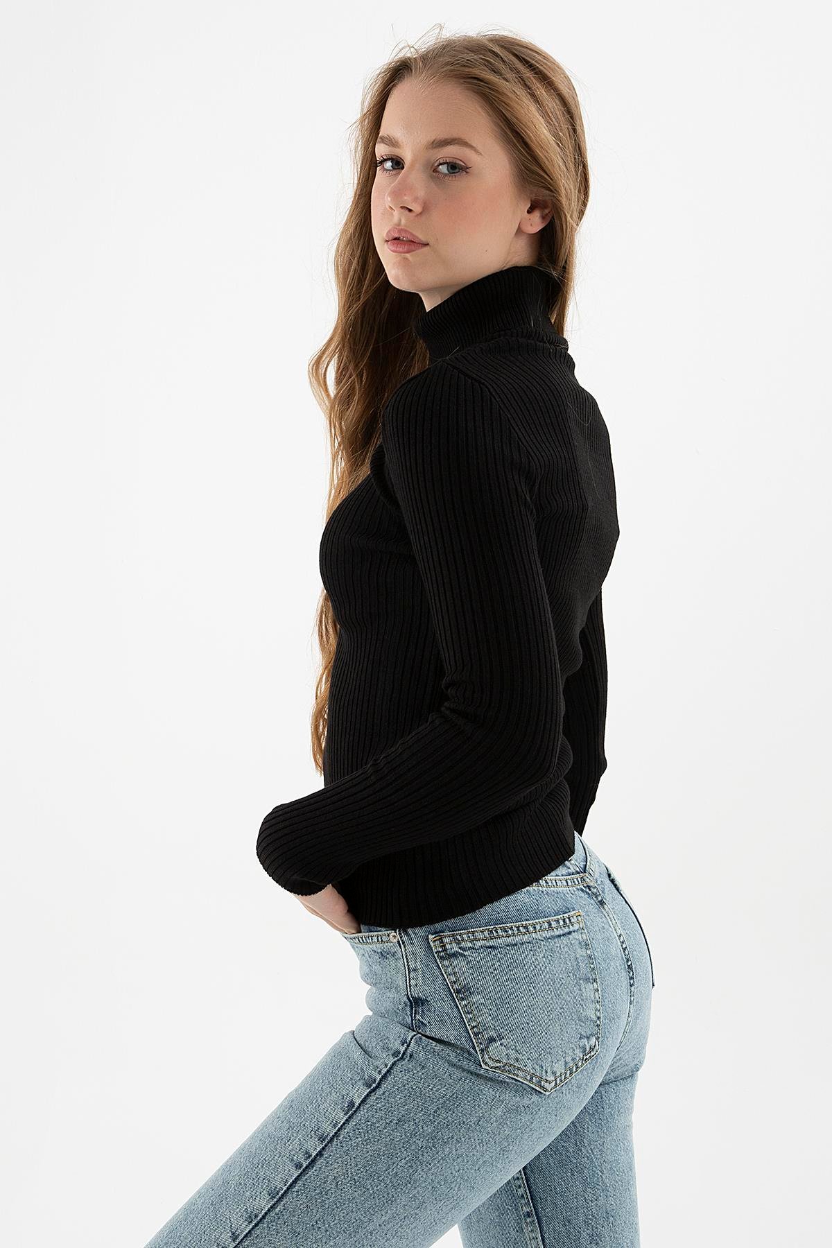 Balıkçı Yaka Kazak Siyah | Fashion Friends