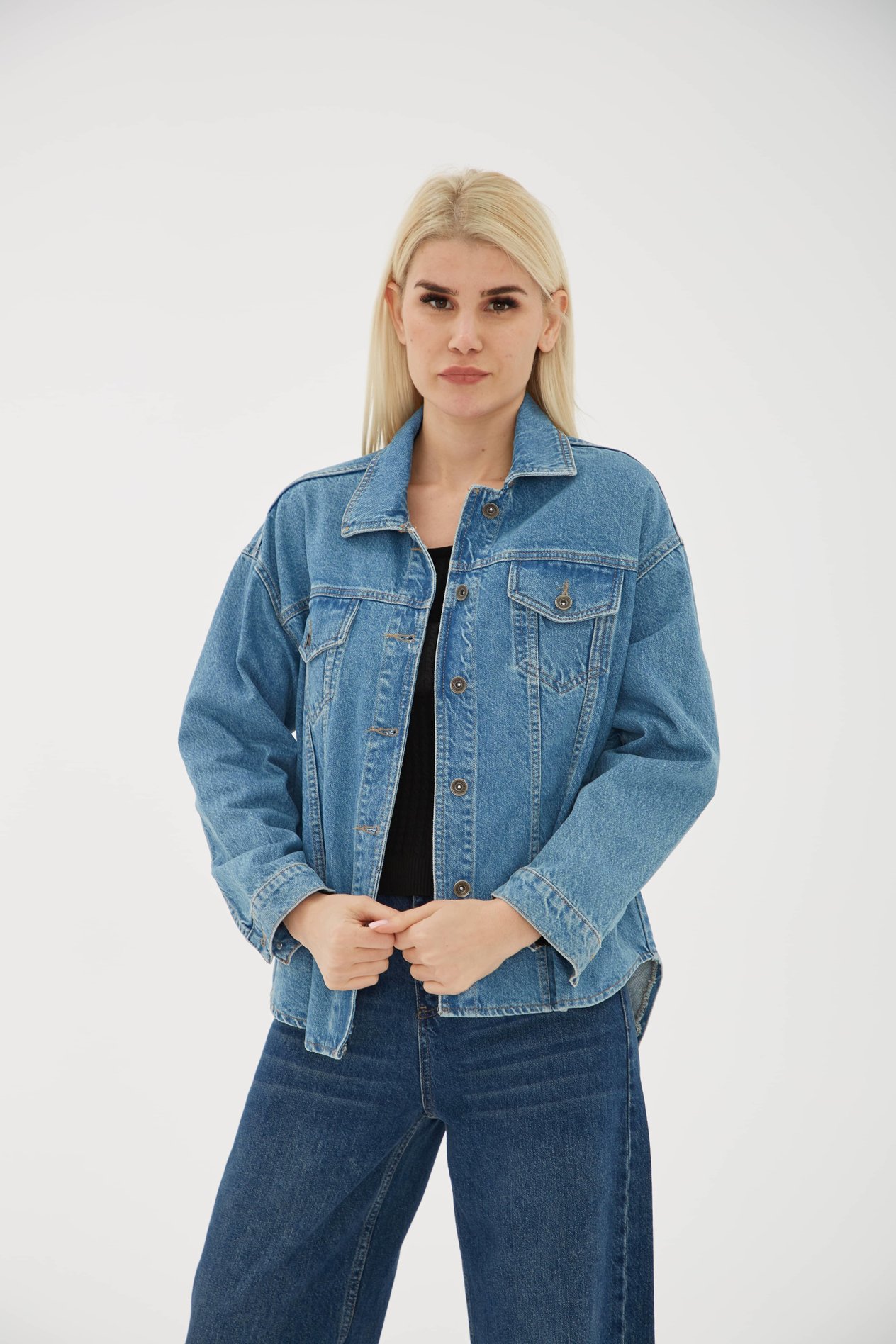 Boyfriend Denim Ceket Mavi | Fashion Friends