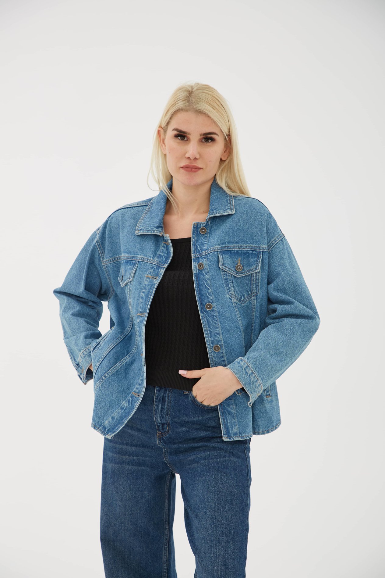 Boyfriend Denim Ceket Mavi | Fashion Friends