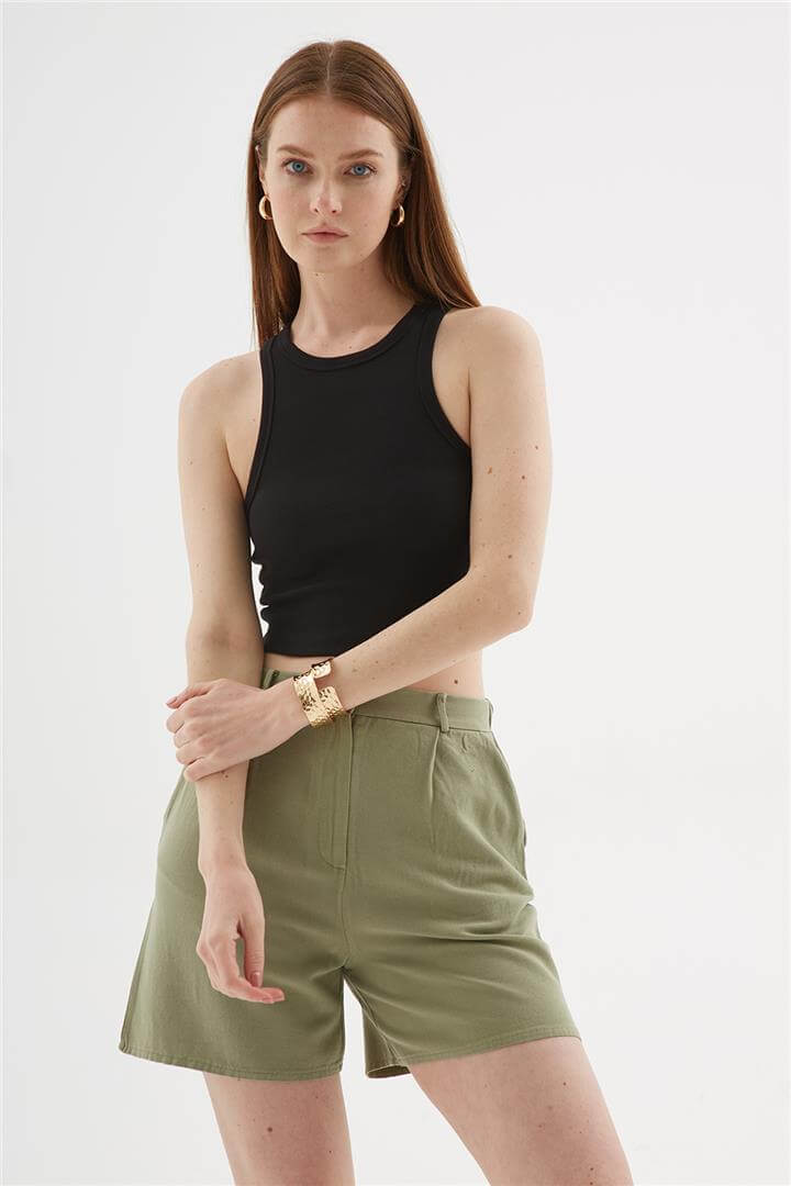 Crop Atlet Siyah | Fashion Friends