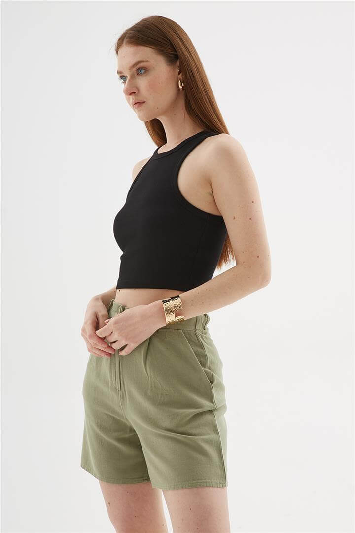 Crop Atlet Siyah | Fashion Friends
