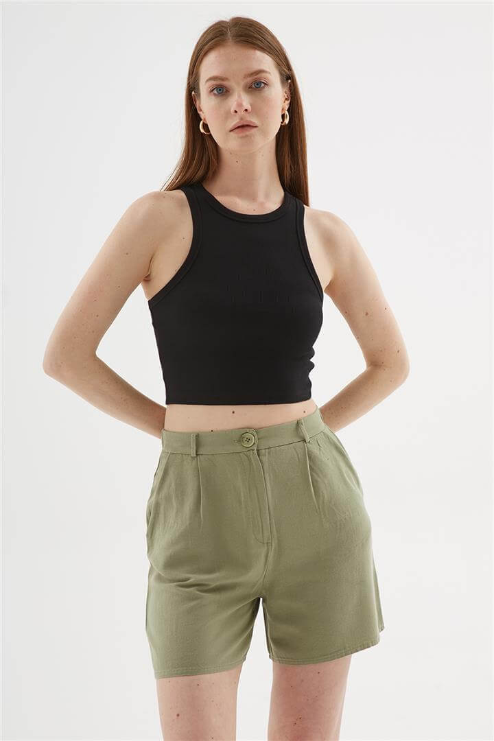 Crop Atlet Siyah | Fashion Friends