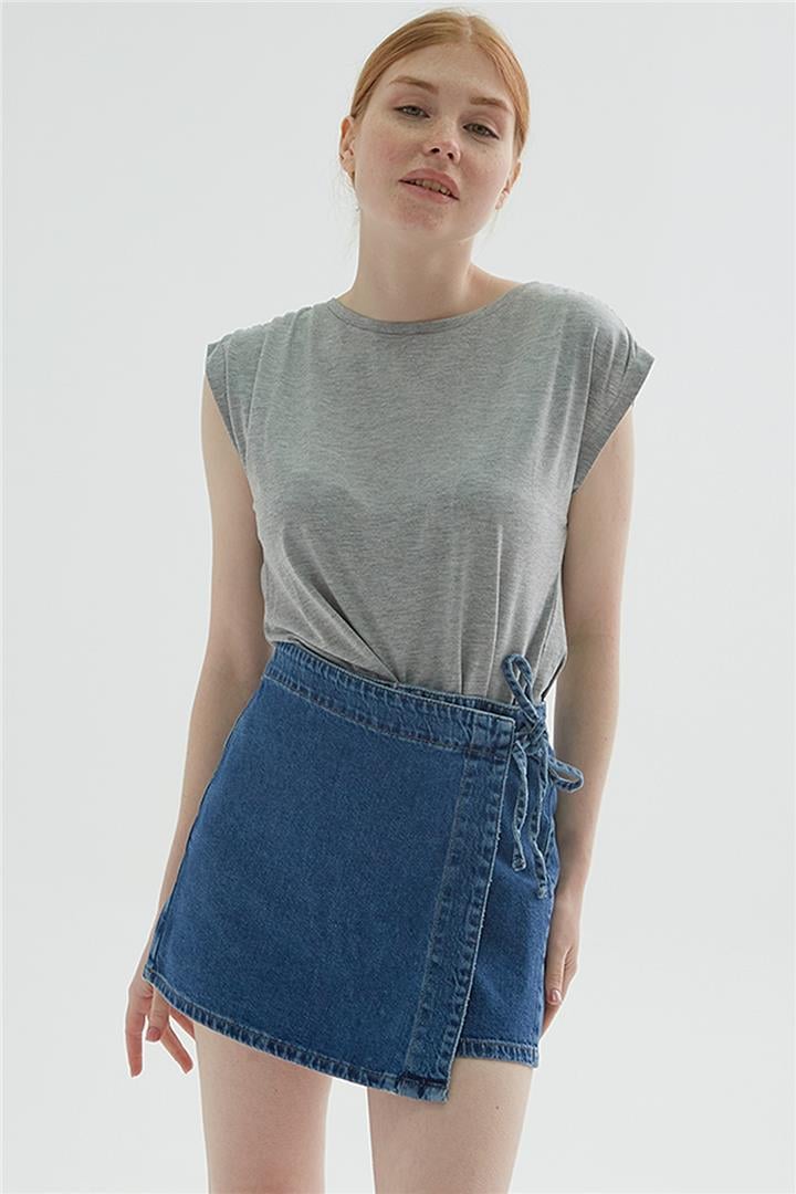 Denim Şort Etek Mavi | Fashion Friends