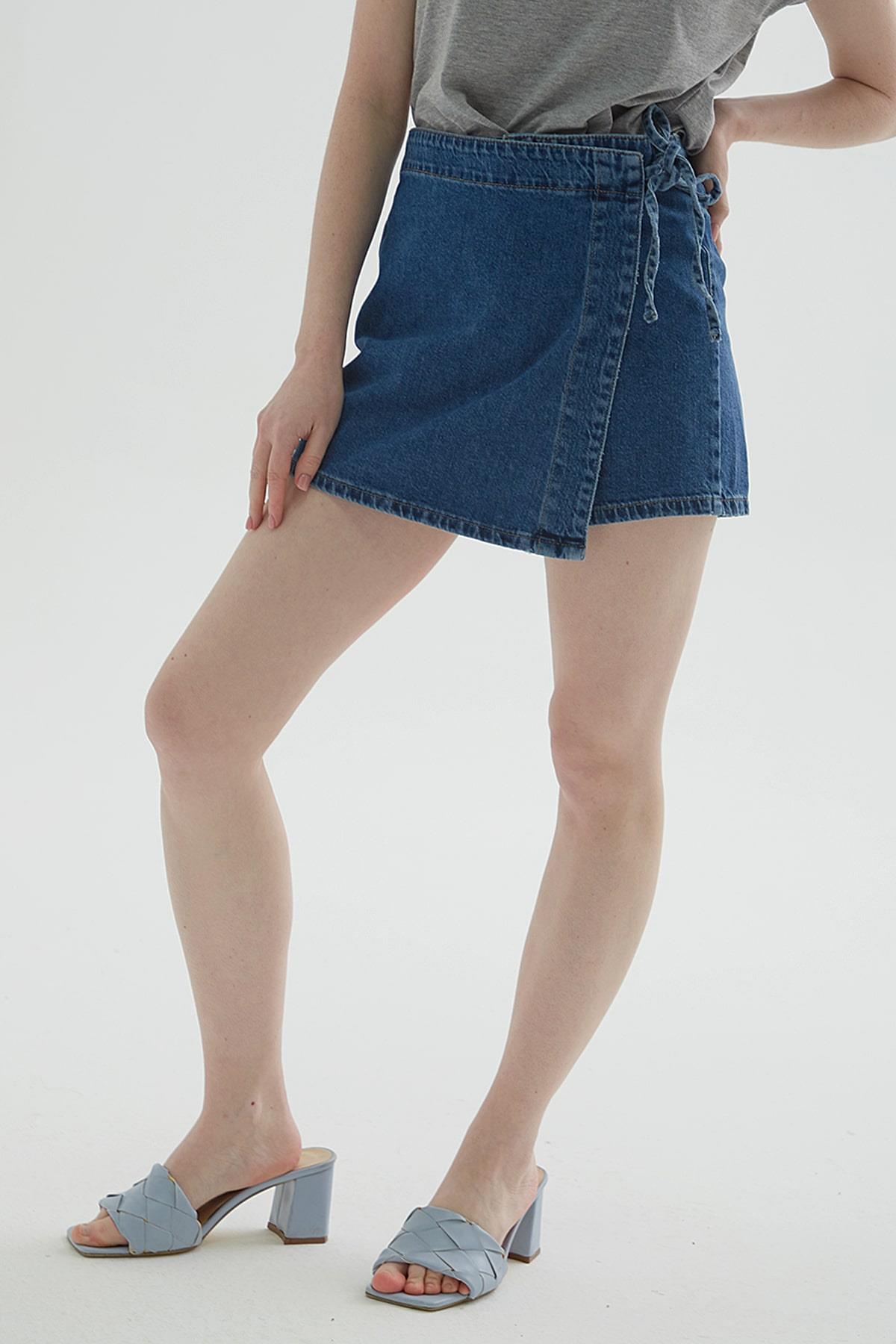 Denim Şort Etek Mavi | Fashion Friends