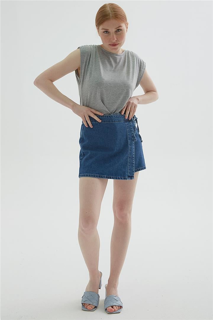 Denim Şort Etek Mavi | Fashion Friends