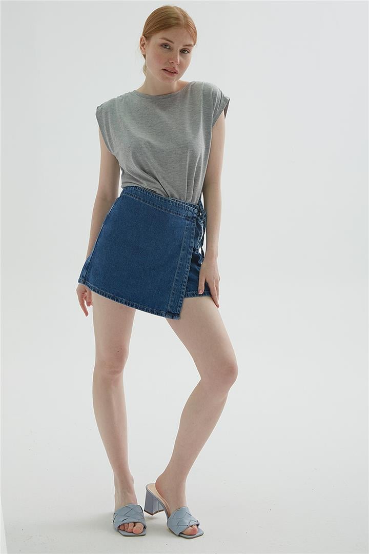 Denim Şort Etek Mavi | Fashion Friends