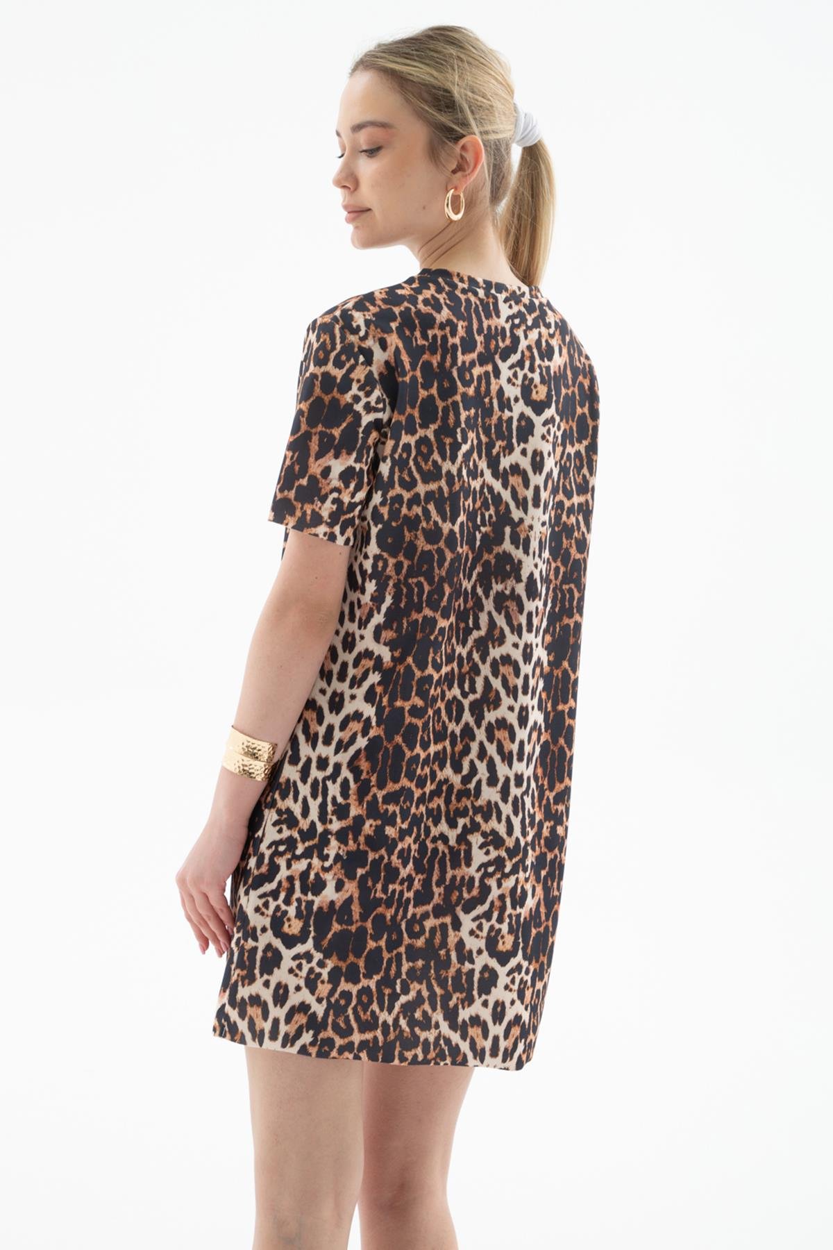 Desenli Elbise Leopar Desenli | Fashion Friends