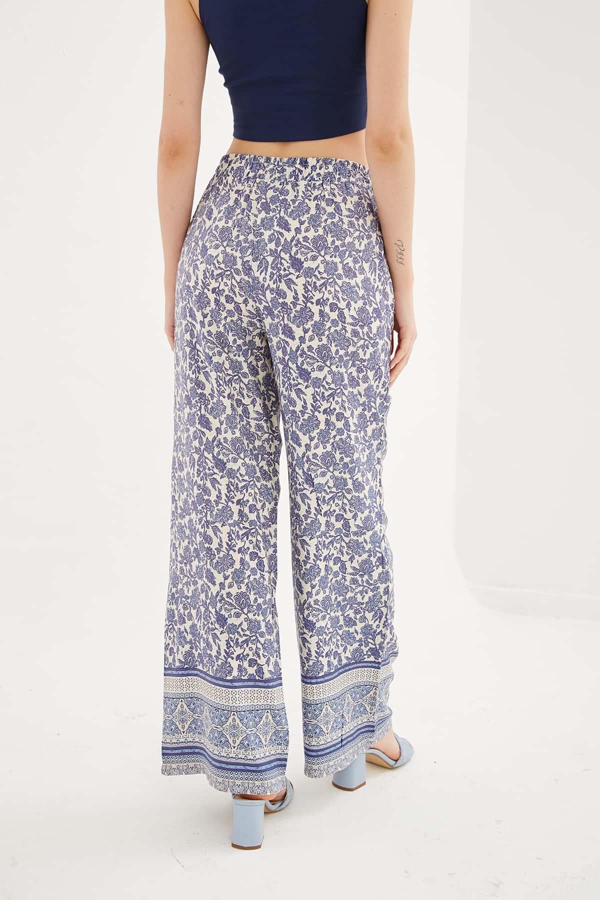 Desenli Pantolon Mavi | Fashion Friends