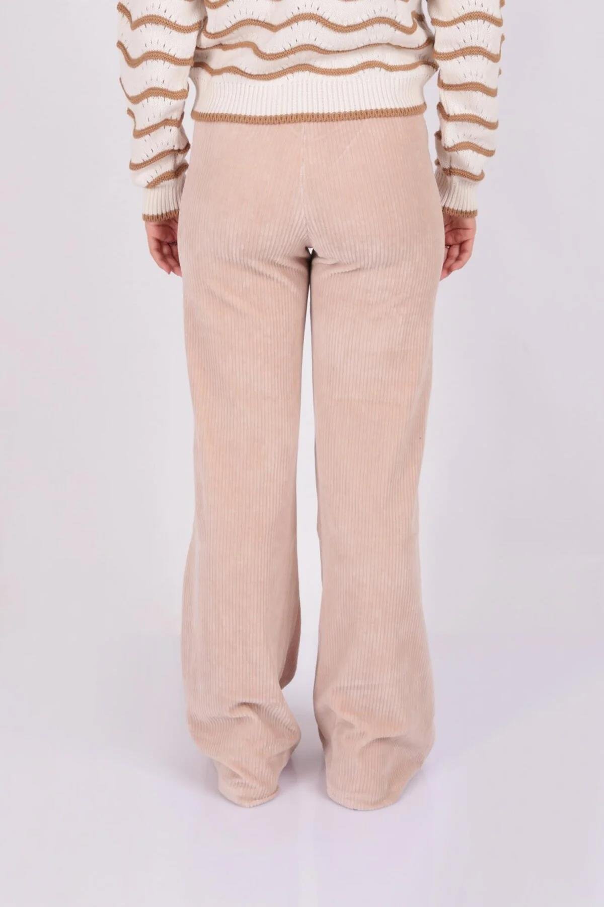 Kadife Pantolon Bej | Fashion Friends