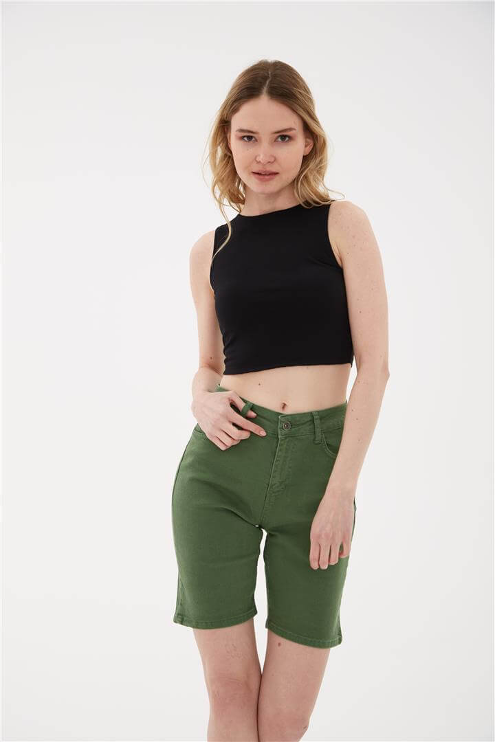 Kolsuz Crop Bluz Siyah | Fashion Friends