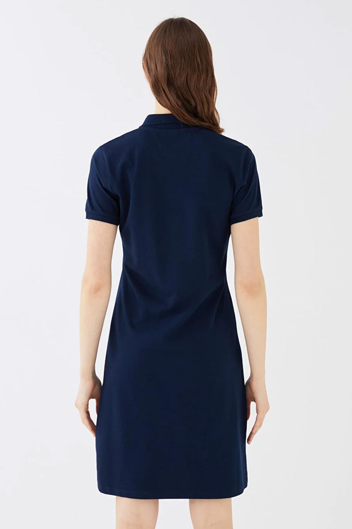 Polo Yaka Elbise Lacivert | Fashion Friends