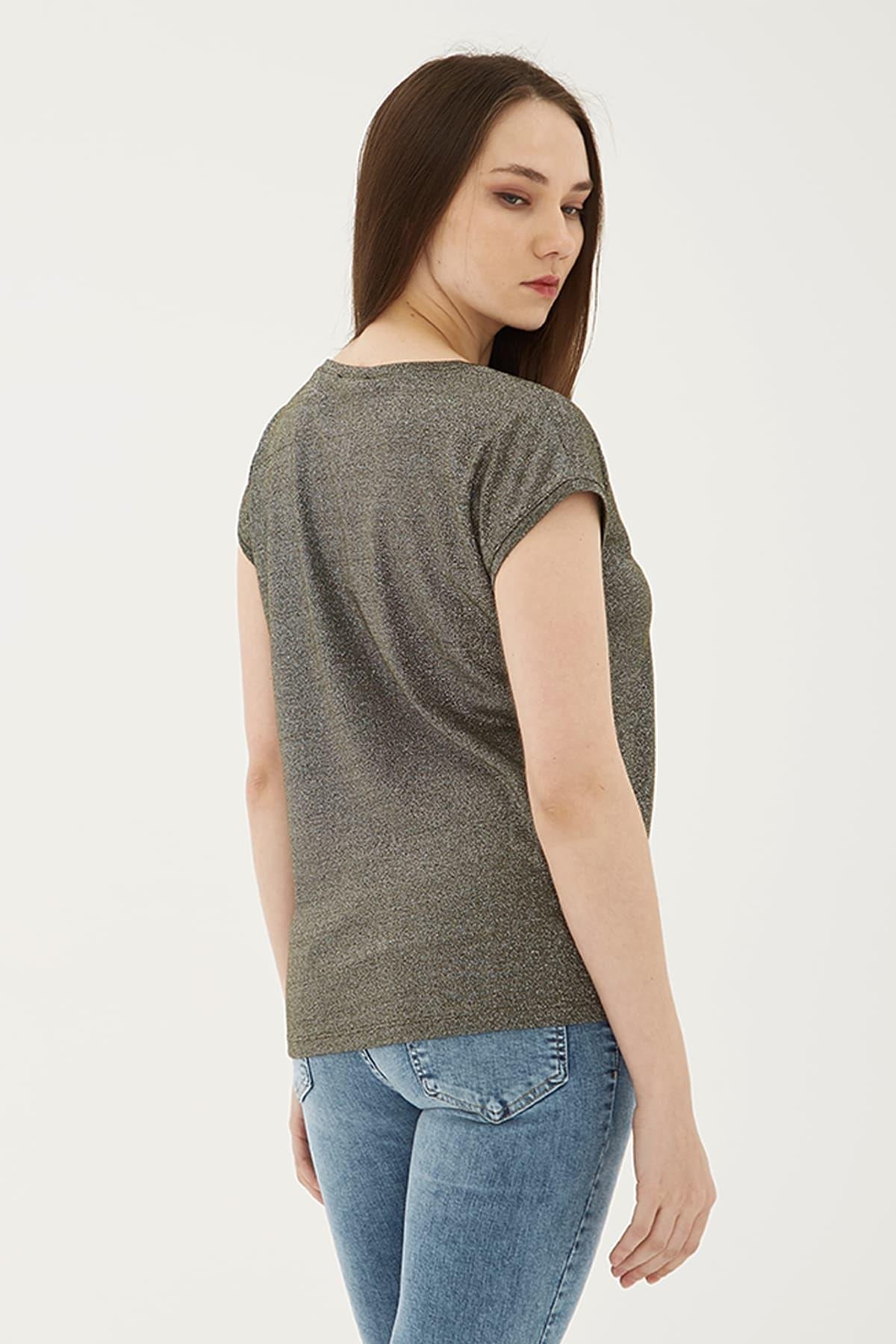 Simli Bluz Haki | Fashion Friends