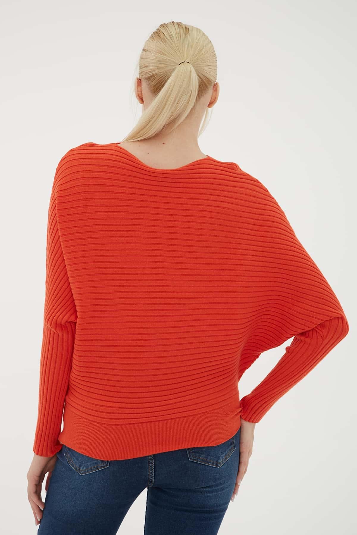 Yarasa Kol Bluz Turuncu | Fashion Friends