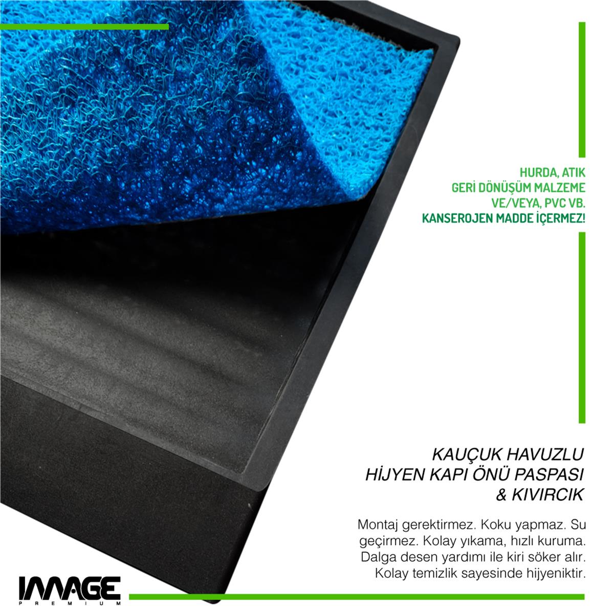 IMAGEHijyen PaspasıKAUÇUK HAVUZLU HİJYEN KAPI ÖNÜ PASPASI - KIVIRCIK 52 x 60 cm.