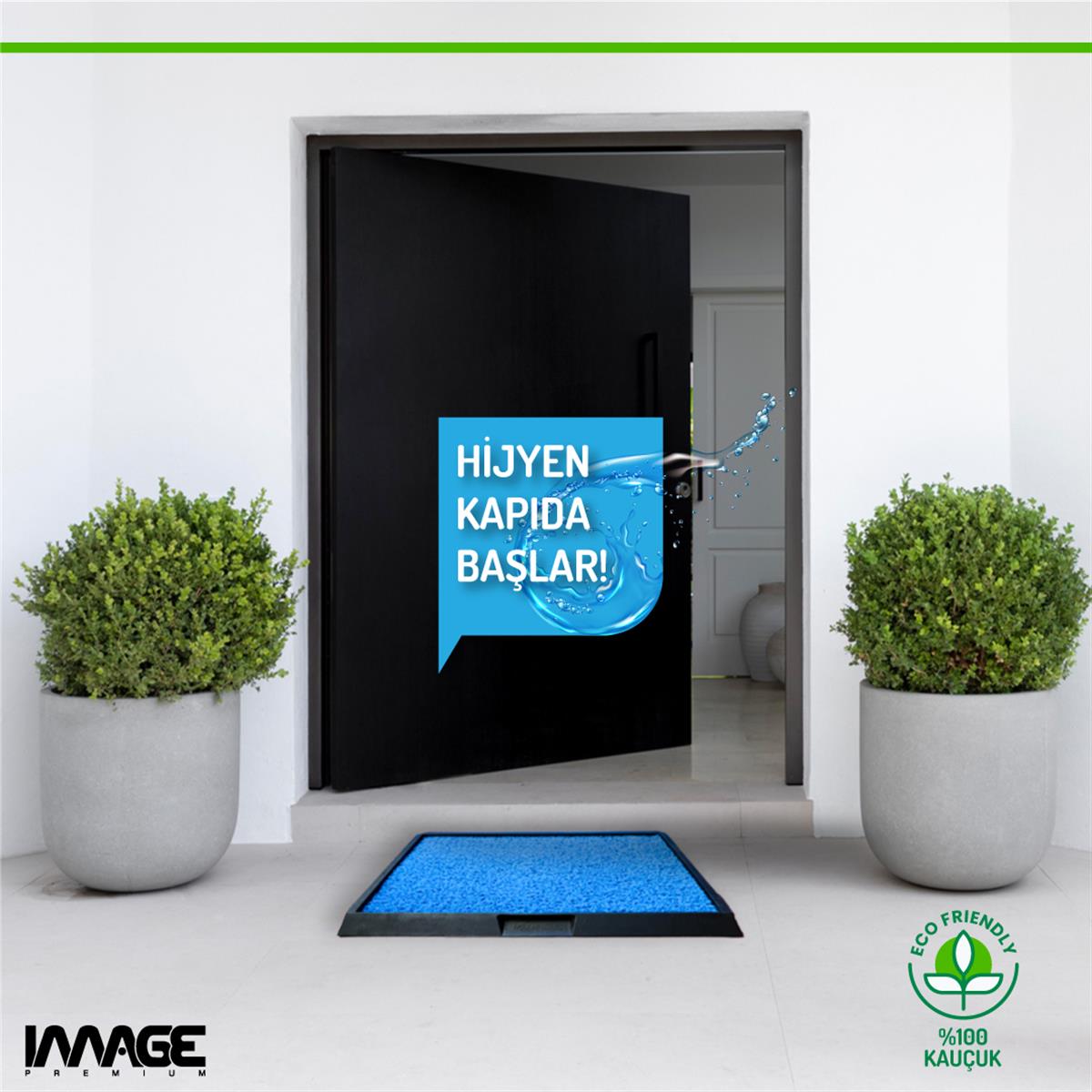 IMAGEHijyen PaspasıKAUÇUK HAVUZLU HİJYEN KAPI ÖNÜ PASPASI - KIVIRCIK 52 x 60 cm.