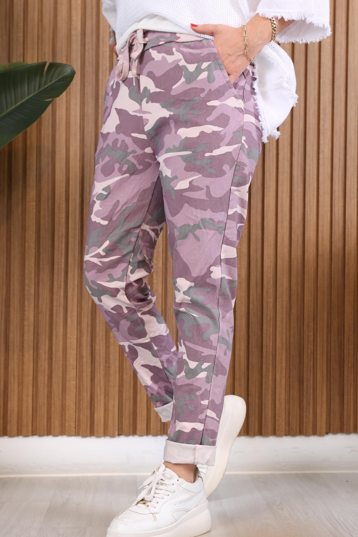 İthal Kamuflaj Model Lila Pantolon
