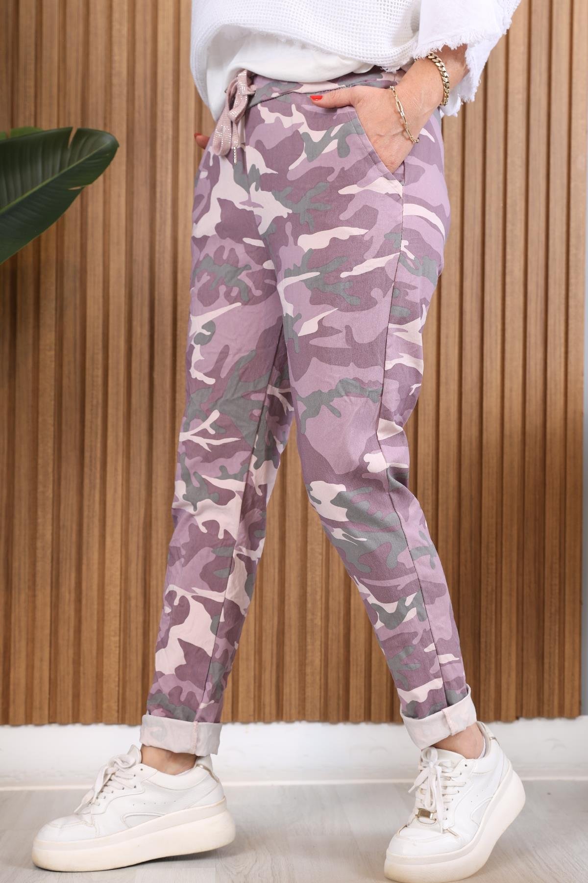 İthal Kamuflaj Model Lila Pantolon