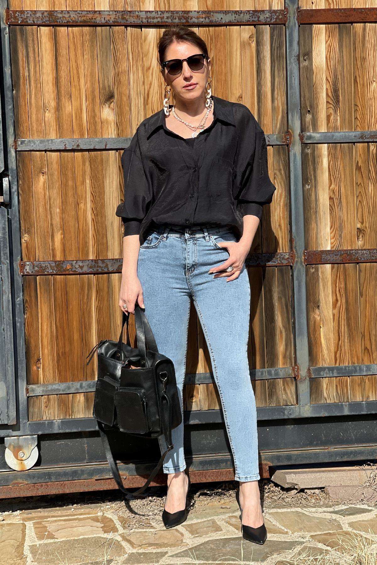 Kar Yıkama Push Up'lı Jean