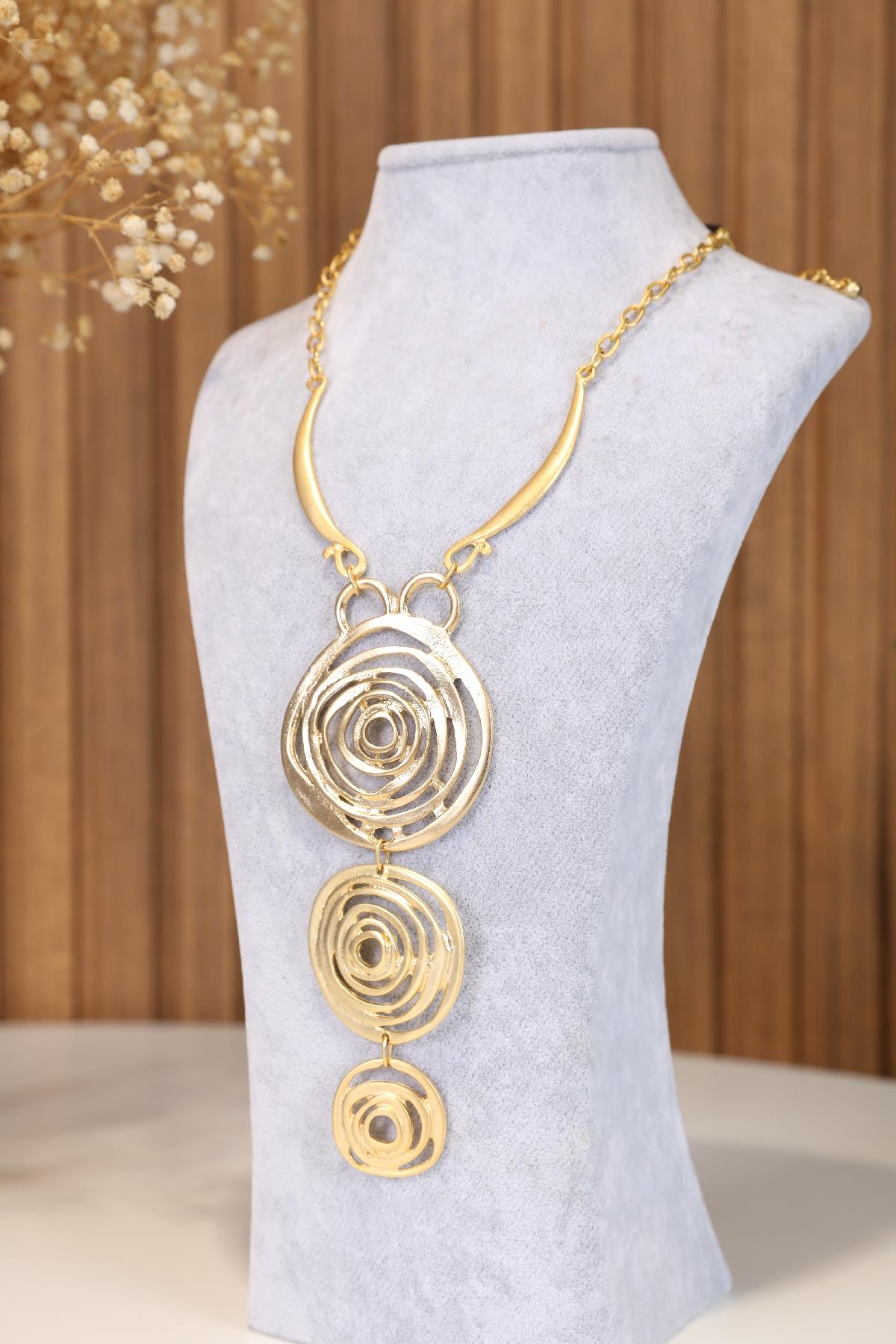 Spiral Model Gold Kolye