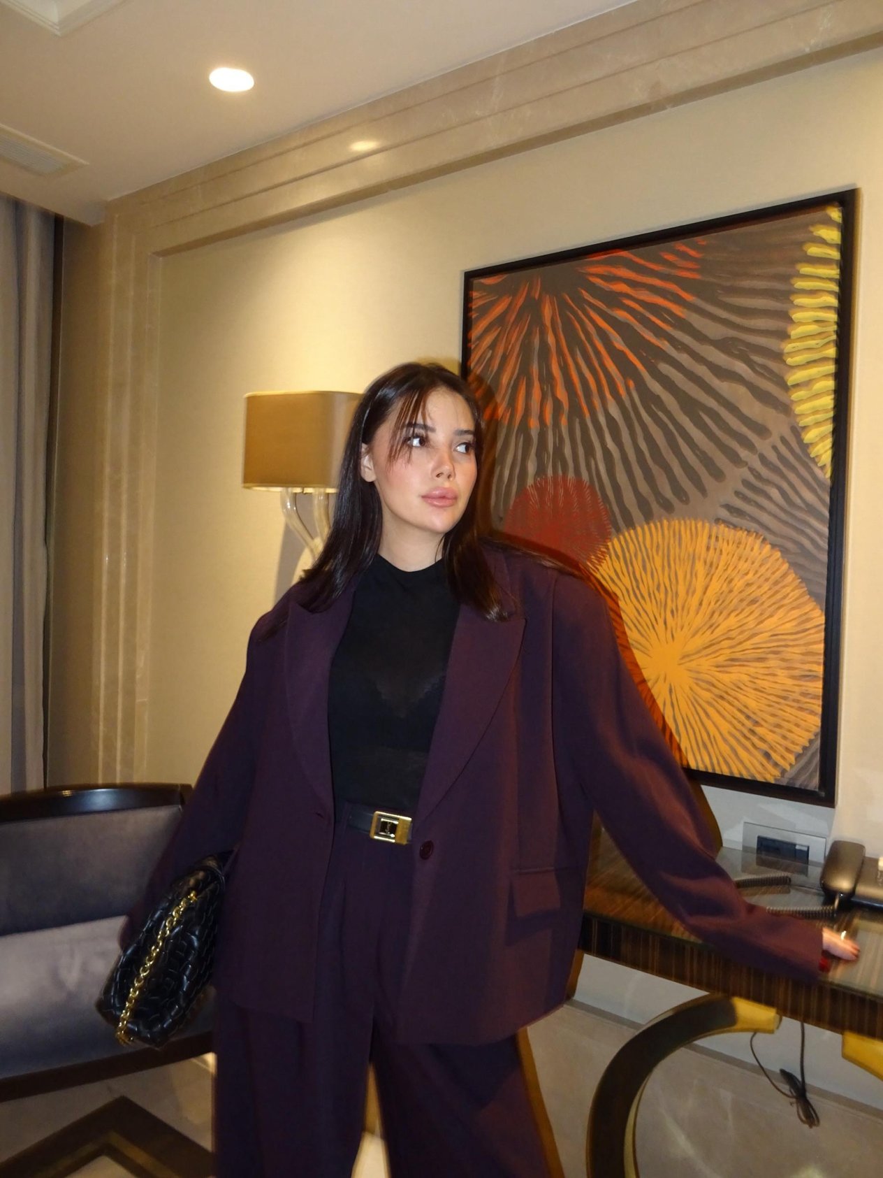 Premium Mürdüm Vatkalı Blazer Ceket