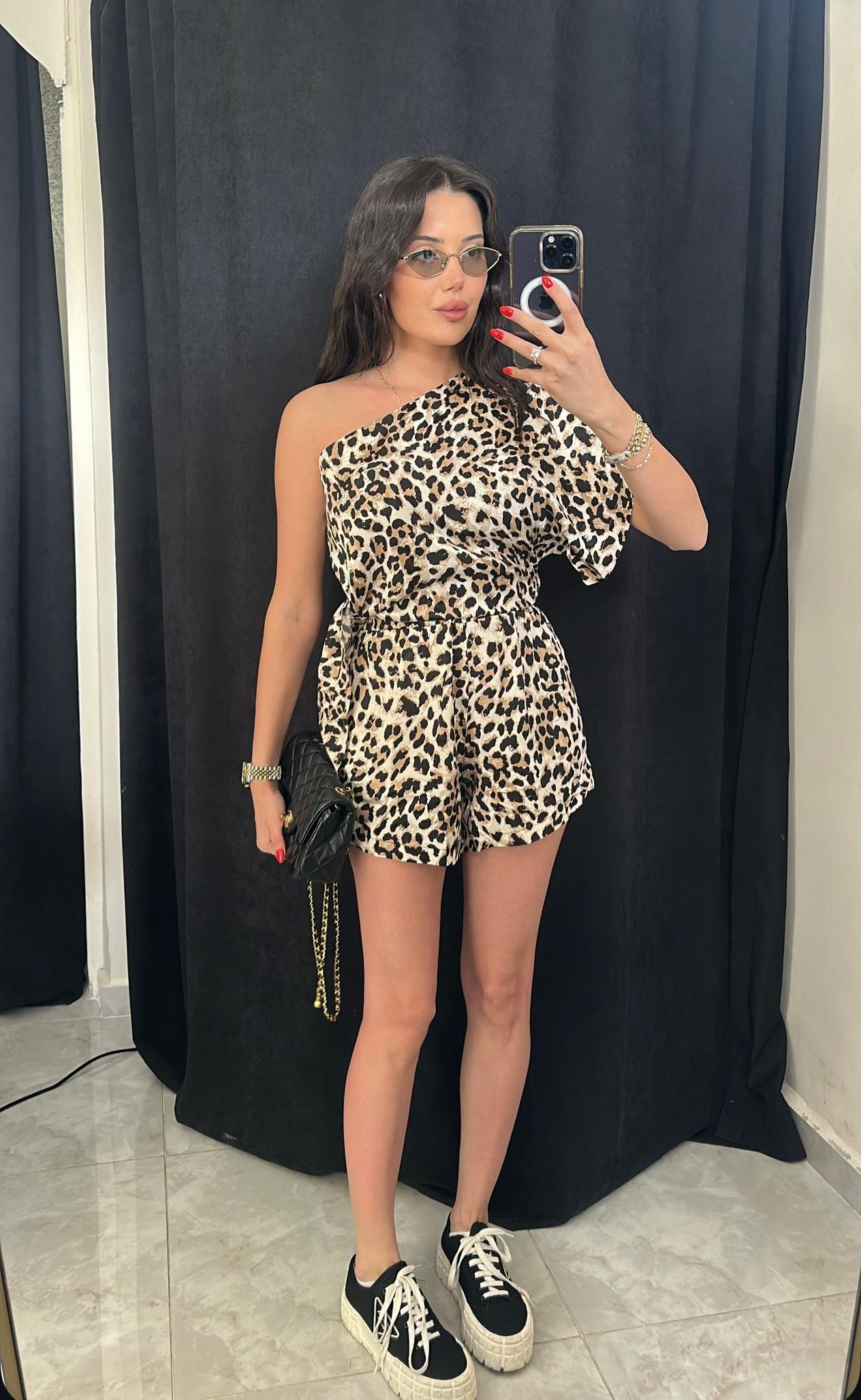 Leopar Şort&Bluz Takım
